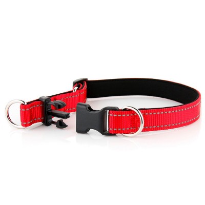 Wholesale Manufacturer Soft Padded Double Up Reflective Nylon Dog Collars With 2 Rings