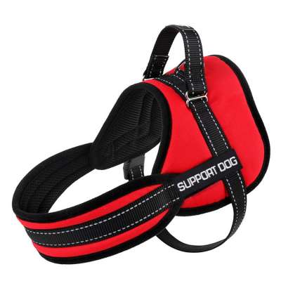 Comfortable Handle Fleece Edging Reflective Mesh Service Dog Removable Patches SUPPORT DOG Vest Harness